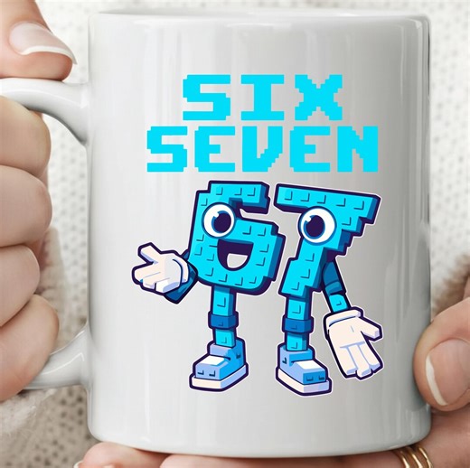 Steal A Brainrot Six Seven Mug – Italian Brainrot Meme Coffee Cup – Funny Kids Gaming Meme Mug – Viral Humor Gift - Etsy