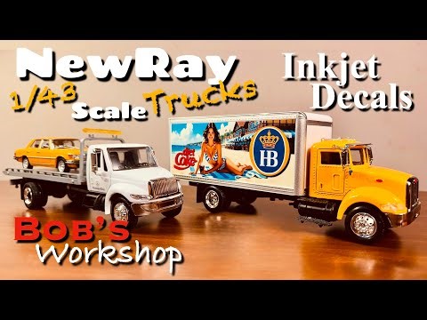 NewRay 1/43 Scale Truck Cab Swap and New Inkjet Decals Hofbrauhaus Mercedes Benz Peterbilt Newray