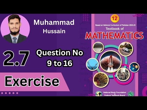 Exercise 2.7 LEC #16. Class 12 maths2025 || ex 2.7 Class 12 maths NBF