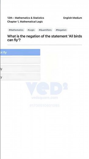 Negate 'All Birds Can Fly' | Math Logic