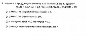 1. Suppose that P(x,y), the joint probability mass function of ... | Filo