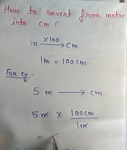 how to convert meter into centimeters 💯#cm #shorts #maths