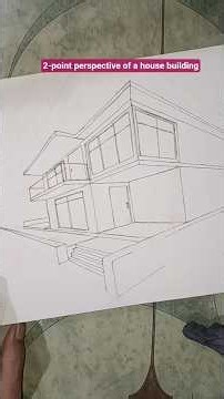 Drawing a house building using perspective techniques #art #drawing #sketch