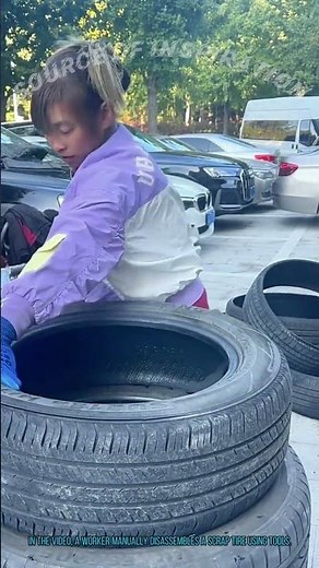 Manual Scrap Tire Disassembly | Tire Recycling Process