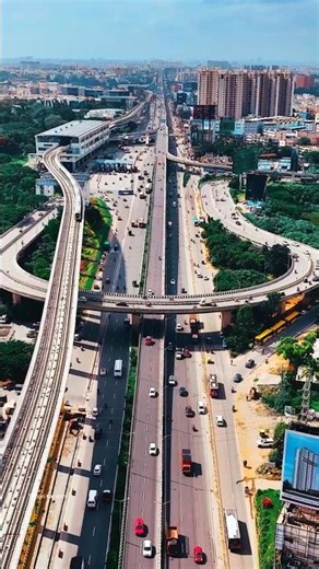Bengaluru Electronic City from Above 🇮🇳 | Stunning Elevated Expressway & Metro 4K Drone View #shorts