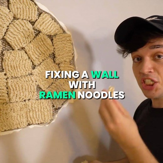 180K views · 293 reactions | How to fix a wall with nothing but ramen noodles!   | IGV | Facebook