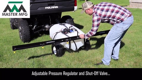 36-Gallon Premium Pull-Behind Trailer Broadcast Sprayer - 10ft Swath, 3.0GPM, 60PSI Max