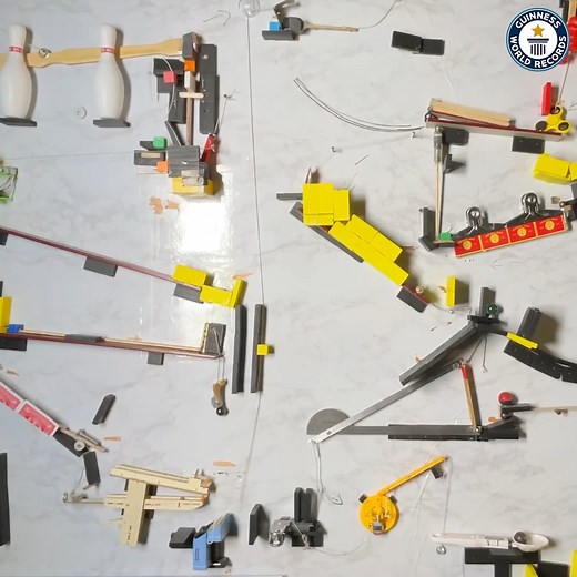 Fantastical chain reaction contraption! It's a new record for the largest Rube Goldberg machine, with 427 steps 🎥 Chevrolet Menlo, Wang Xiqi and Guan Jian (China) | Guinness World Records