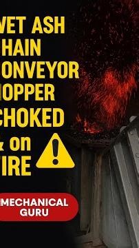 Wet Ash Chain Conveyor Hopper Choked & on Fire ⚠️ Real Industrial Breakdown Case
