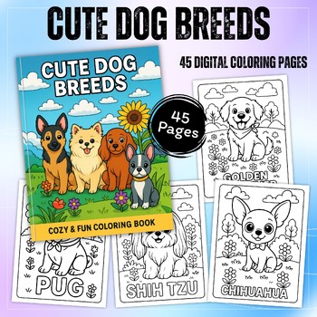 Cute Dog Breeds Coloring Pages | 45 Fun Puppy Activity Sheets for Kids & Adults
