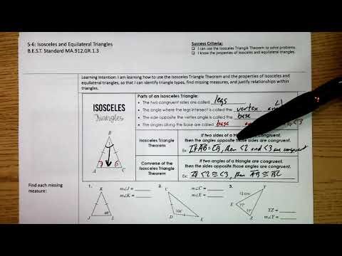 5.6 Geometry- Isosceles and Equilateral Triangles