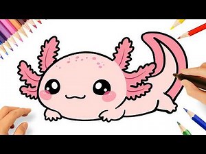 CÓMO DIBUJAR UN AJOLOTE KAWAII | AXOLOTL
