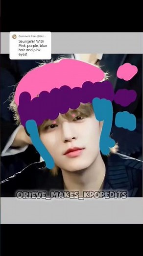 Seungmin pink, purple and blue hair edit 💖💜💙✨ #seungmin #straykids #kpop #kpopedit #shorts