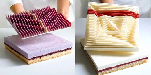 A Ukrainian pastry chef is making geometric desserts using a 3D printer