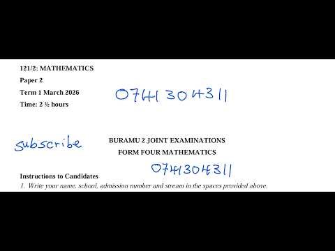 BURAMU JOINT EXAM MATHEMATICS PAPER 2 SECTION 1 LIVE | FULL SOLUTIONS MARCH 2026