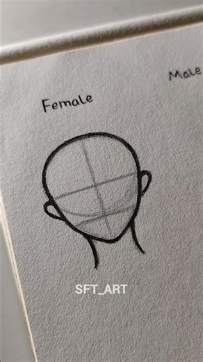 Head drawing ( female & male) ✨ #drawing #tutorial #art #head #sketch #shorts