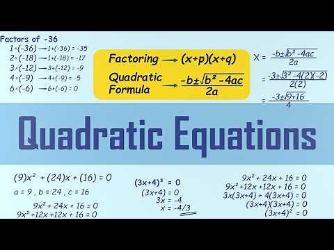 How To Solve Quadratic Equations By Factoring and Quadratic Formula