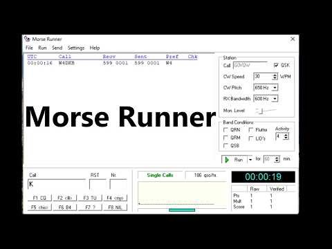 Morse runner contest training, average qso rate 204 per hour, 35 QSO's in 10 minutes