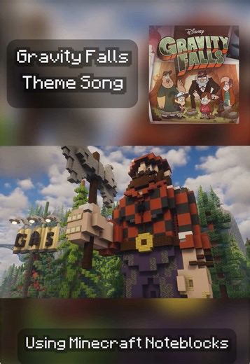 one of my fav shows as a child :D || 'Gravity Falls Theme' played on Minecraft Noteblocks Minecraft Gravity Falls Map by: @/ttobitoast on yt #gravityfalls #minecraft #cover #noteblock