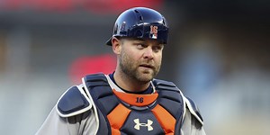 McCann catching after getting hit on knuckles