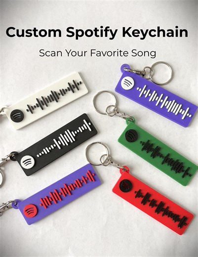 Custom Spotify Code Keychain, Personalized Song Keychain, Scannable Music Gift, Custom Keychain