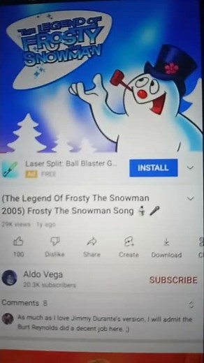 the legend of frosty the snowman song short
