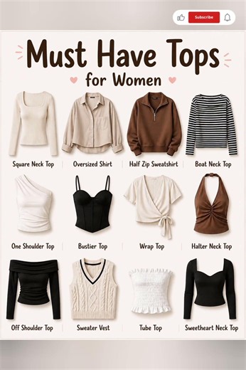 Must Have Tops for Girls | 12 Essential Tops You Need 👚💕 | Ammu Fashion Finds | #shorts #ytshorts