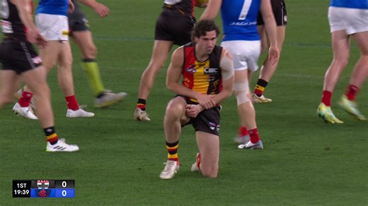 Max King has been subbed out of the game after this contest in the opening minute. | AFL