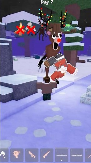 Santa vs Deer😮 in 99 Nights Roblox