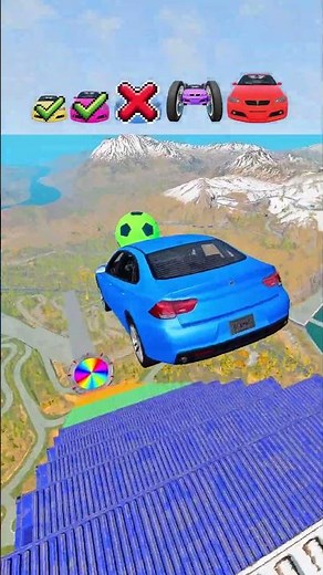 Big and Small Cars vs Jump Challenge - BeamNG.Drive #shorts