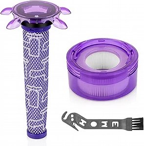 Upgraded V8 Replacement Filter Compatible with Dyson New Version V8 Cordless Vacuum, V8 Animal Extra SV25, SV10, V8 FOCUS Mattress, Car+Boat handheld, Replace Part #965661-05 & 967478-05