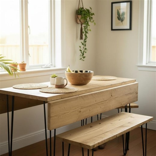 Rustic Reclaimed Wood Drop Leaf Dining Table | Space‑saving Extendable Kitchen Table - Etsy