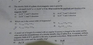 A metal rod of length R is rotated with an angular frequency \o... | Filo