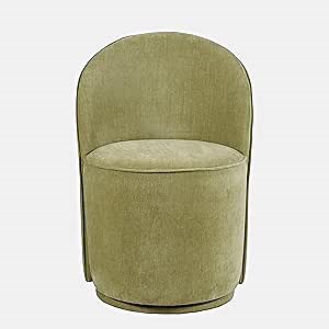 Jofran Landon Mid-Century Modern Upholstered Swivel Dining Chair (Set of 2), Green
