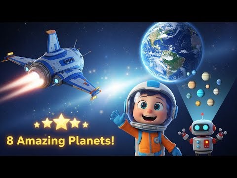 Solar System for Kids 🚀 | Learn 8 Planets Names & Order | Fun 3D Animation