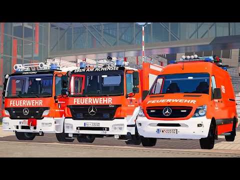 Emergency Call 112 – Austrian Ladder Truck & Multi Firefighter Responding! 🚒🔥 4K Ultra