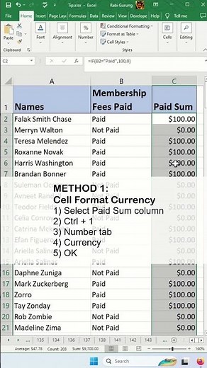 How to display accounting format as 0, not - ? - Excel Tips and Tricks #shorts