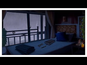 Cozy Ship Cabin Storm Ambience | 10 Hours Rain & Thunder at Sea | Cabin Interior Video