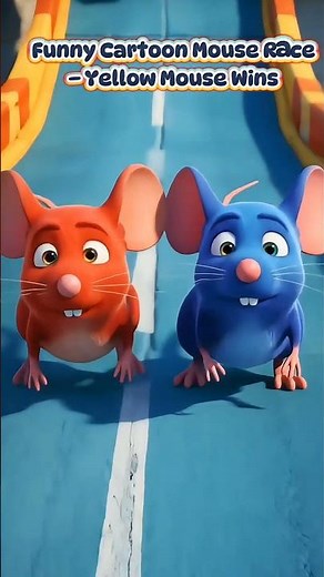 Funny Cartoon Mouse Race – Yellow Mouse Wins the Championship! 🐭🏆🤣"