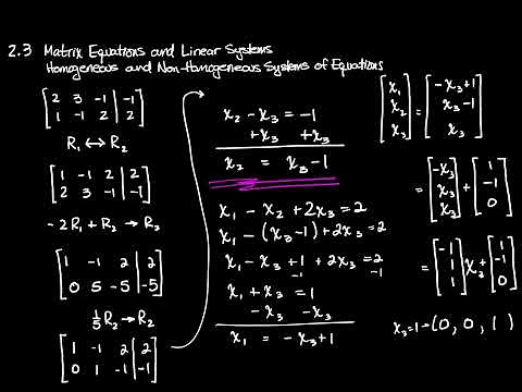 Homogeneous and Nonhomogeneous Systems of Equations