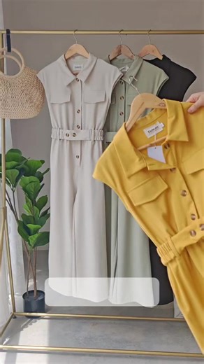 My Denim Fashion on Instagram: "🌸New Arrival-Ready Stock🌸 Workwear-Inspired Sleek Jumpsuit 工装风飒爽连体长裤 点击链接抢购： https://mydenimfashion.com/products/premium-jumpsuit-la-5-vjs22591 #WorkwearInspiredSleekJumpsuit_RM119_singaporesgd37 #工装风飒爽连体长裤_RM119_singaporesgd37 Color : Yellow / Beige / Black / Green Brand : Exclusive by Vins CODE : VJS22591 Size Chart: S Size:Bust 86-90cm | Waist 68-74cm | Hip 96-98 | Length 131cm M Size: Bust 91-95cm | Waist 73-79cm | Hip 100-104 | Length 132cm L Size: Bust 96-