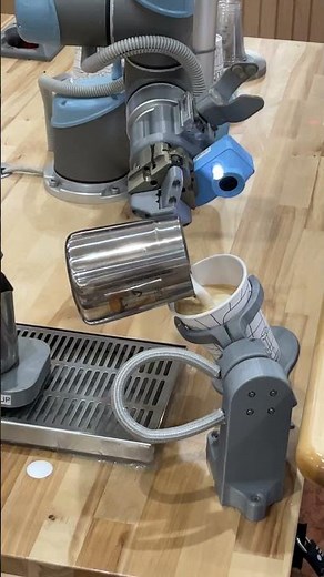 Robot Barista Making Latte Art!
