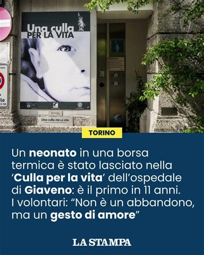 GIAVENO, neonato lasciato nella “CULLA PER LA VITA”: è il primo in 11 anni