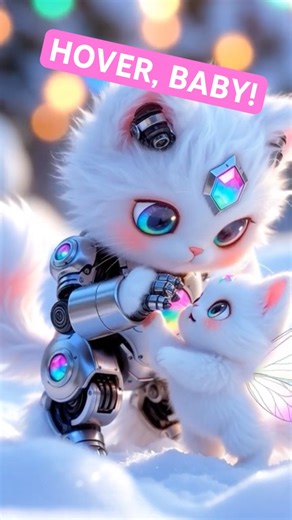 Robot Mum Teaches Her Kitten to Hover! 🤖🐱✨ | Cute Meow Song #smartcats #kittencuddles #purr