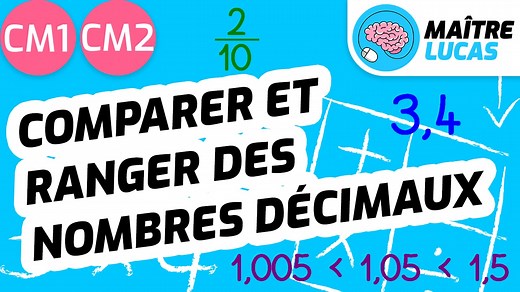 Comparer et ranger des nombres décimaux - Maths CM1 - CM2 - 6ème - Cycle 3