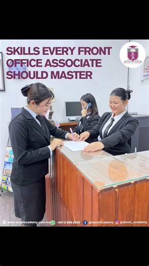 ✨ SKILLS EVERY FRONT OFFICE SHOULD MASTER ✨ The Front Office is not just the hotel’s “face,” but the core of a smooth guest experience from customer service and professional communication to reservation management and fast problem-solving. Ingin kuasai semua kemahiran ini dan bina kerjaya dalam industri hospitality? Jom sertai program kami! 📲 Hubungi / WhatsApp untuk permohonan: 📞 Ms. Liza – 013 886 2800 📞 Ms. Atirah – 013 801 9100 📞 Ms. Naz – 012 650 0387 Bagi yang berminat untuk menyertai 