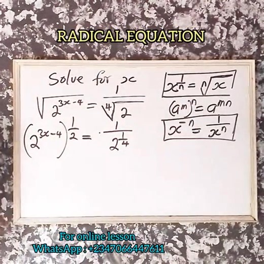 Solving Radical equations involving exponents #fblifestyle #radical #mathematics | Physics & Mathematics lovers | Facebook