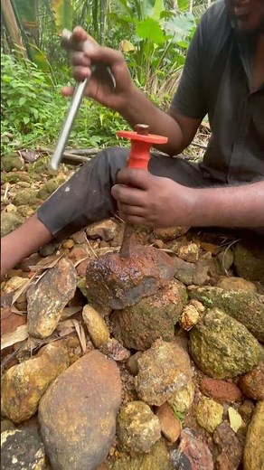 Split a Stone & Found a Ruby That Lit Us Up! 🔥💎 Red Fire Inside!