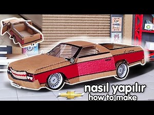 Kartondan Araba Yapımı | How To Make Car From Cardboard | kendinyap diy | Chevrolet El Camino