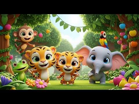 Jungle Friends Color Fun 🌈🎶 Toddler Song | Learn Colors with Happy Jungle Animals